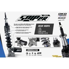 Phuộc Sau OKD SNIPER 430mm Vespa Sprint / Primavera (chính hãng)
